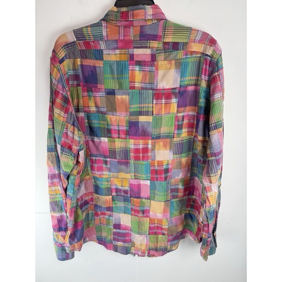 Polo Ralph Lauren Men's Classic-Fit Patchwork Madras Workshirt Shirt Size: Large - Picture 8 of 8